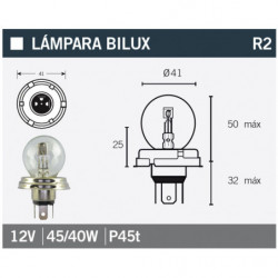 Bilux lamp 12v45/40w for...