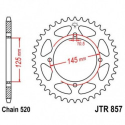 Stahl-Kettenrad JT 857 mit...