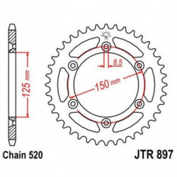 Stahl-Kettenrad JT 897 mit...