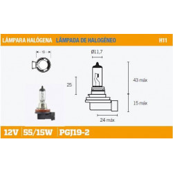 Lampara faro halogena h11...