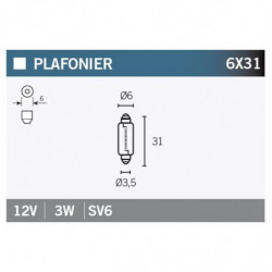 Lampara plafonier 12v. 3w sv6