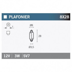 Lampara plafonier 12v. 3w sv7